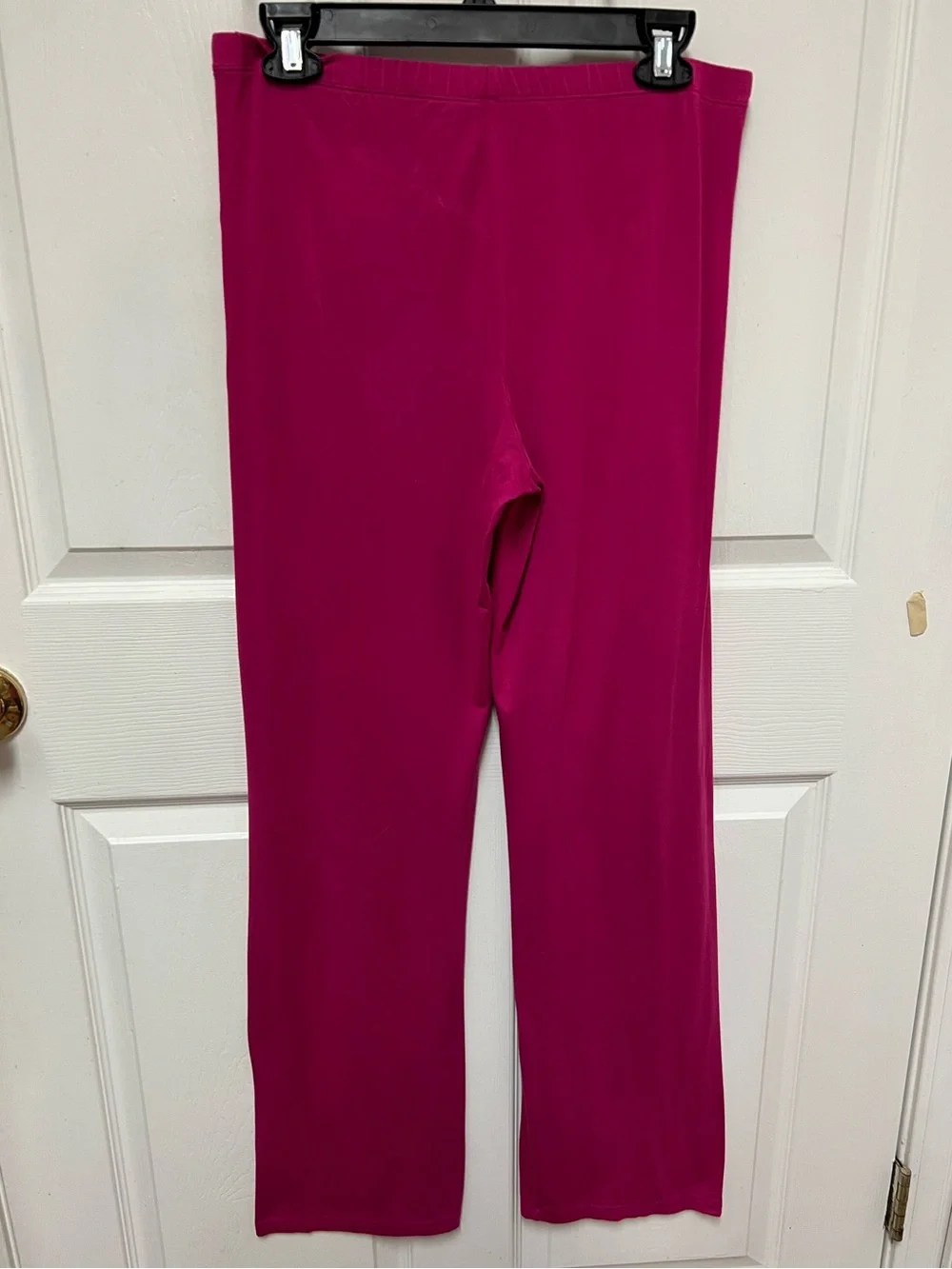 Women's Magenta Satin Front Pajama Set with Lace Trim